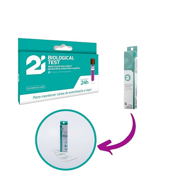 Kit Indicador Biológico 2i com 10 Ampolas + 25 Integradores Químicos