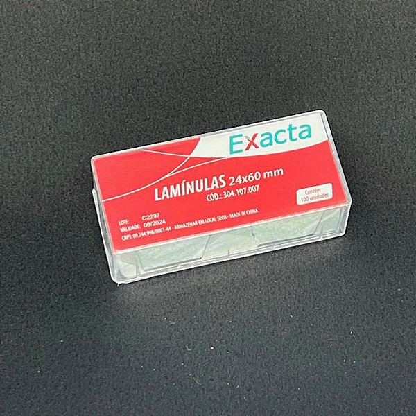 Lamínula de Vidro 24x50mm - Caixa com 100 Unidades
