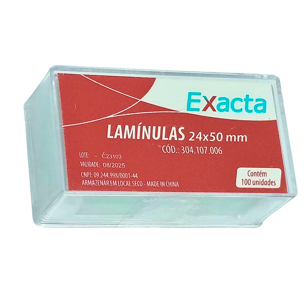 Lamínula de Vidro 24x50mm - Caixa com 500 Unidades