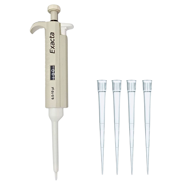 Micropipeta Exacta 0,5-10ul + 1000 Ponteiras