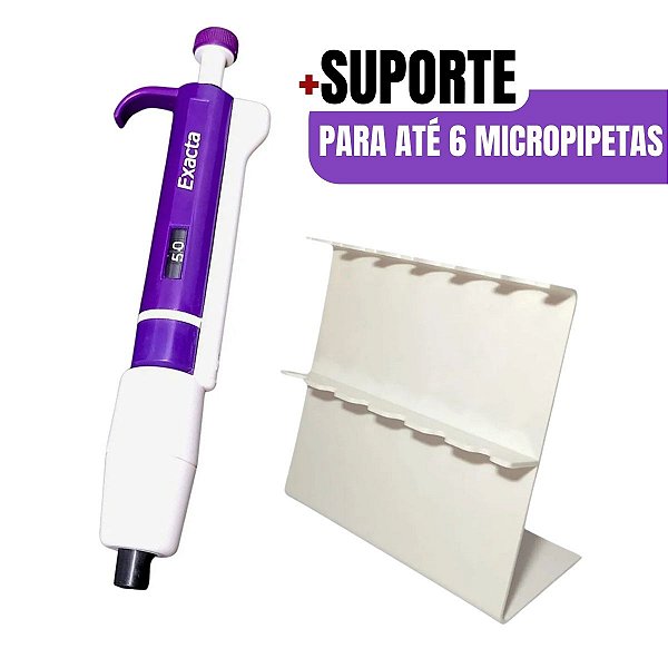 Micropipeta Exacta 1000-5000ul + Suporte p/ Micropipetas
