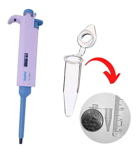 Micropipeta Monocanal 10-100ul + Microtubo 0,2ml Eppendorf