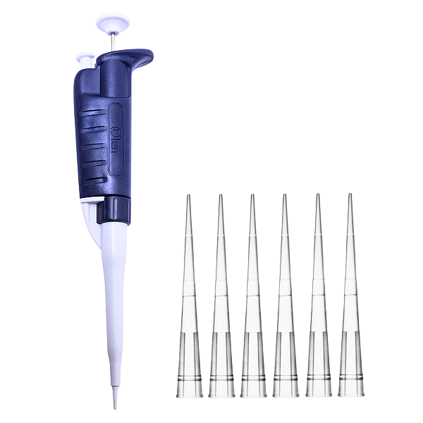 Micropipeta Olen 1-10uL + 1000 Ponteiras