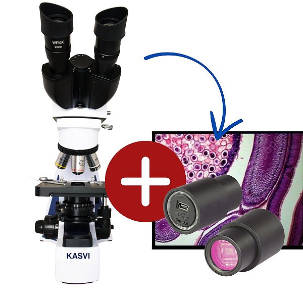 Microscópio Binocular Ótica Infinita K55-OIB + Câmera de 2,0Mp