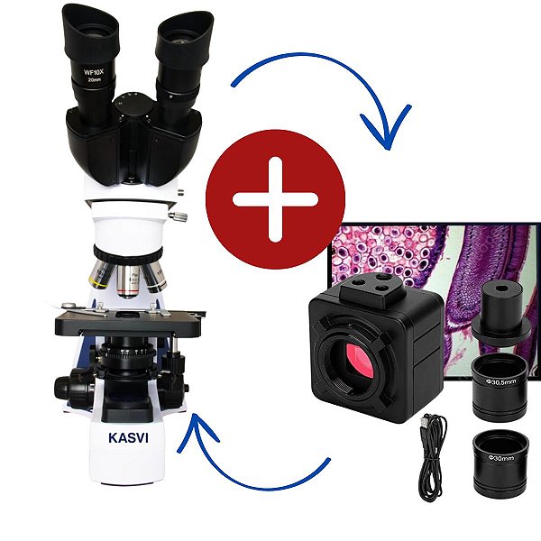 Microscópio Binocular Ótica Infinita K55-OIB + Câmera de 5,0Mp