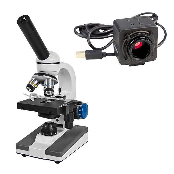 Microscópio Monocular + Câmera 5MP