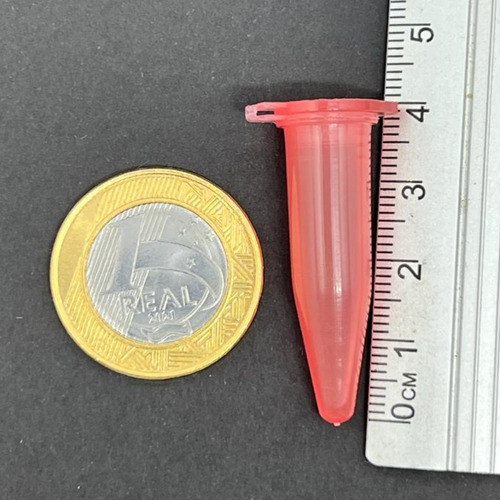 Microtubo de Centrifugação 1,0ml Vermelho Pacote com 5000 Unidades