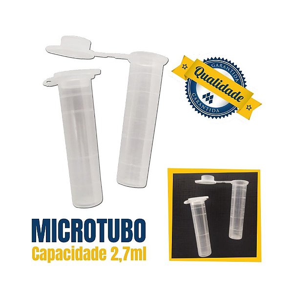 Microtubo Flaconete 2,7ml Interno 3,0ml Externo 3.000 Unidades - Incolor