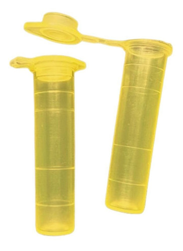 Microtubo Flaconete 2,7ml Interno 3,0ml Externo Pacote Com 500 Unidades - Amarelo