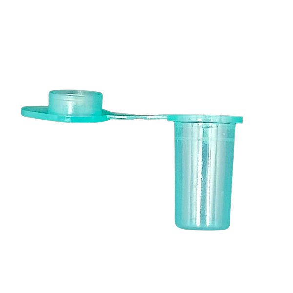 Microtubo Fundo Chato Baldinho 1,0ml Interno Cor: Verde Pacote 1000 Unidades