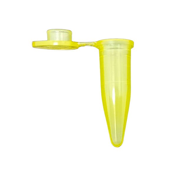 Microtubo Mini Frasco Cônico 0,5 Plus Pacotes com 500 Unidades - Amarelo