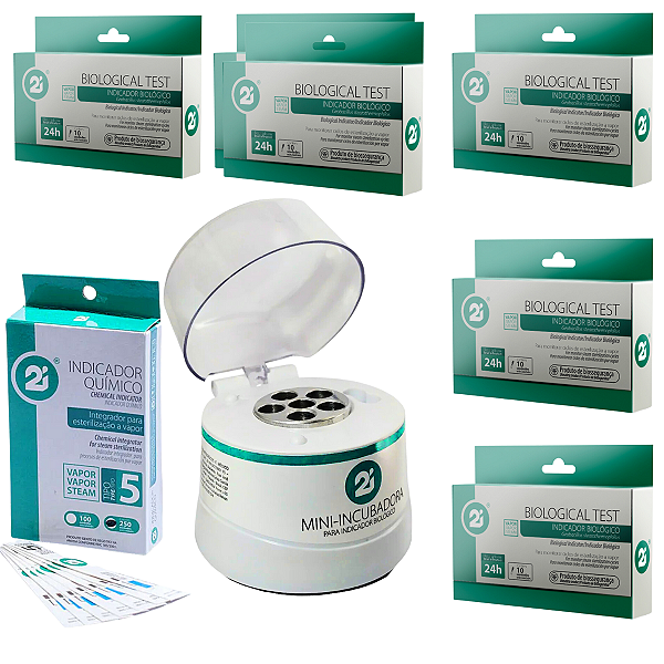 Mini Incubadora 2i + 50 Indicador Biológico 2i + 250 Integrador Químico 2i