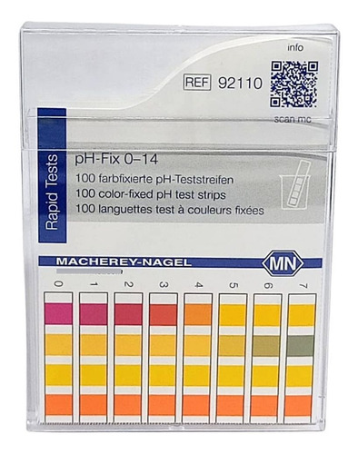 Papel Indicador de Ph 0-14 em Tiras Marca M.N - 200 Testes