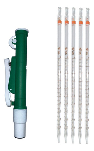 Pipetador Pi-Pump 10ml + 5 Pipetas Sorológicas 10ml