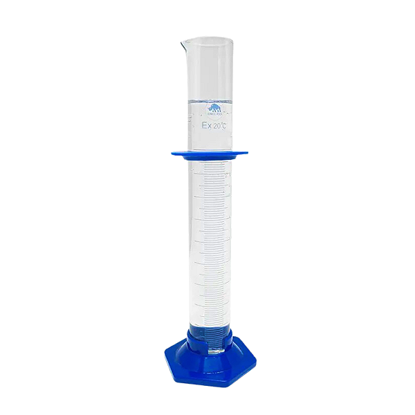 Proveta de Vidro Boro 3.3 Base Hexagonal Plástico - Volume: 250ml