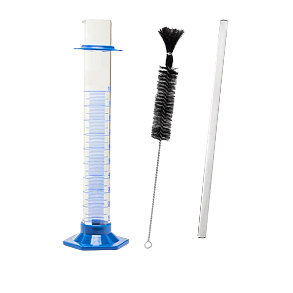Proveta Vidro 100ml + Bastão de Vidro 300x06mm + Escova 30mm