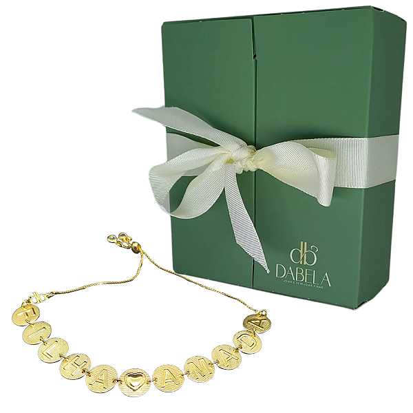 Pulseira Semi Jóia Com Propósito FILHA AMADA - Banho Ouro 18K Zircônia Cristal