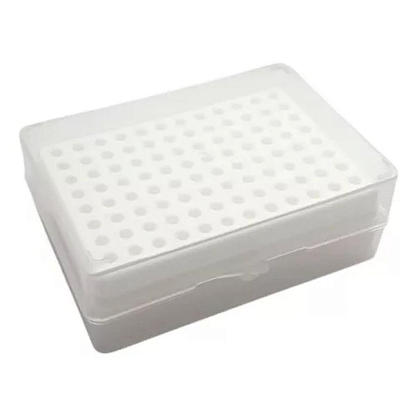 Rack Com Tampa Para Ponteiras Tipo Gilson 10uL -  96 Ponteiras