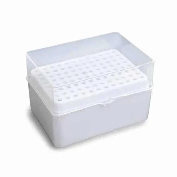 Rack Com Tampa Para Ponteiras Tipo Gilson 200uL -  96 Ponteiras