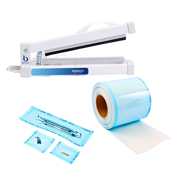 Seladora Branca Biovox  + Rolo Papel Grau Cirúrgico