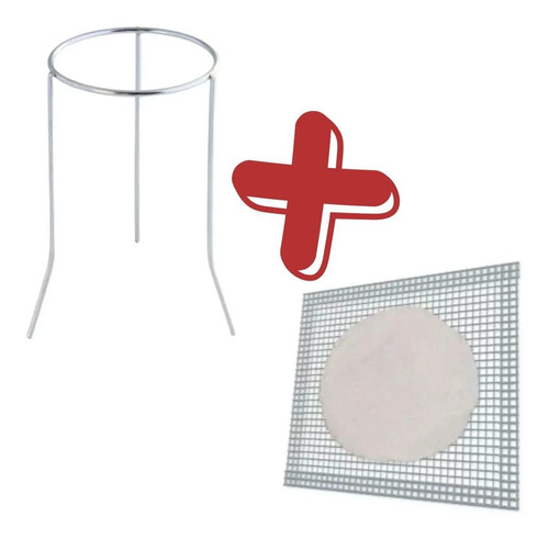 Tripé de Ferro Zincado + Tela de Arame c/ Refratário