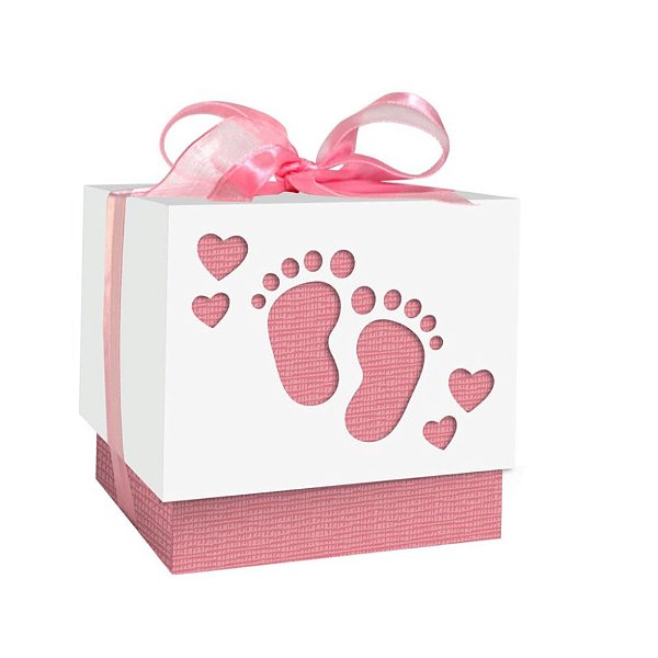 Caixa Bebê Pezinhos Rosa