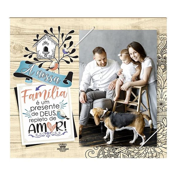 Porta Retrato Elástico- A Nossa Família é um Presente