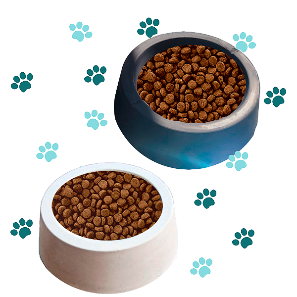 Comedouro de Ração de Concreto Para Pets: Cachorros e Gatos