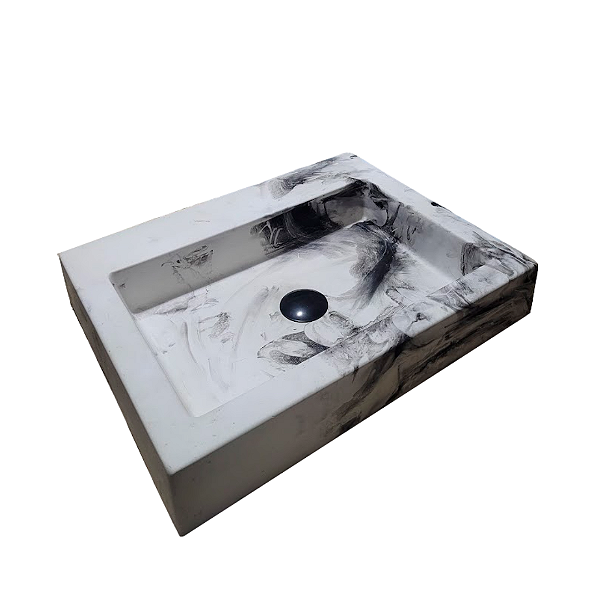 Cuba de Apoio para Banheiro Concreto Premium - Black Marmorato