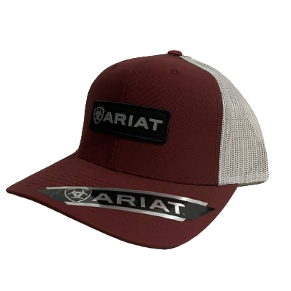 Boné Ariat Vemelhor com Logo Centro Preto