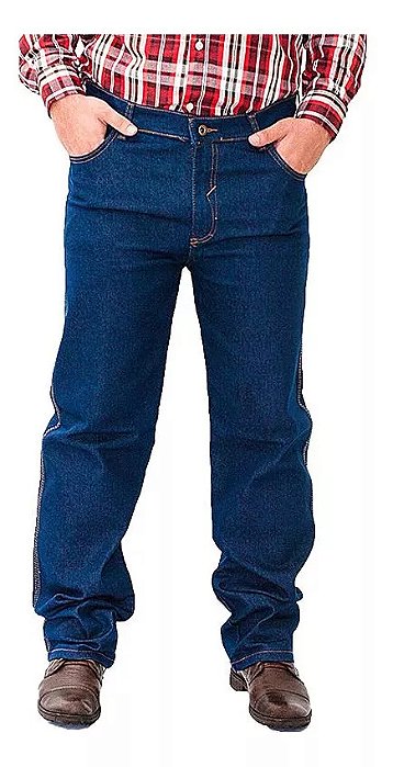 Calça Kaeru Jeans Azul Com Elastano Trabalho