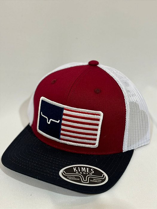BONÉ IMPORTADO KIMES RANCH VERMELHO LOGO EUA