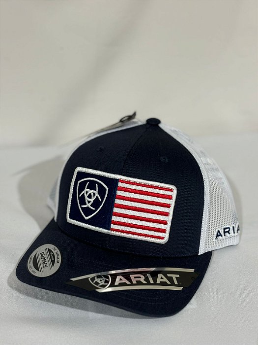 Boné Ariat Marinho com Logo Centro