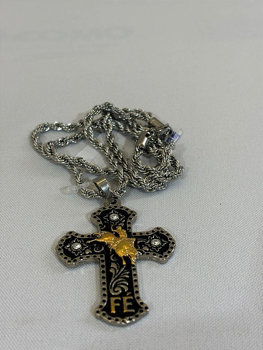 COLAR PINGENTE CRUZ BOI FÉ