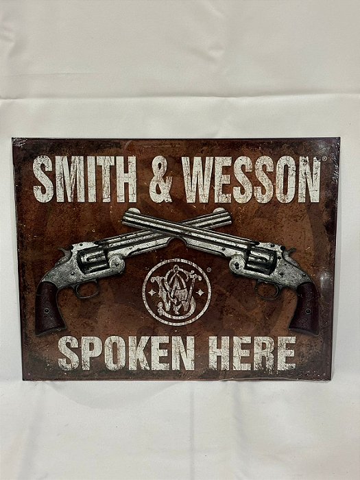 PLACA DECORATIVA SMITH & WESSON