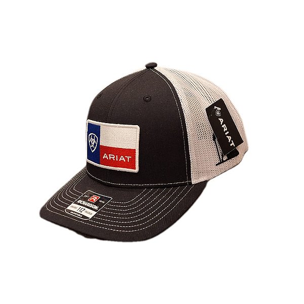 BONE ARIAT IMPORTADO PRETO COM BANDEIRA DO CHILE