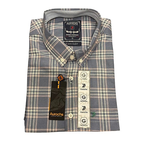 CAMISA AUROCHS XADREZ M/C  LILAS