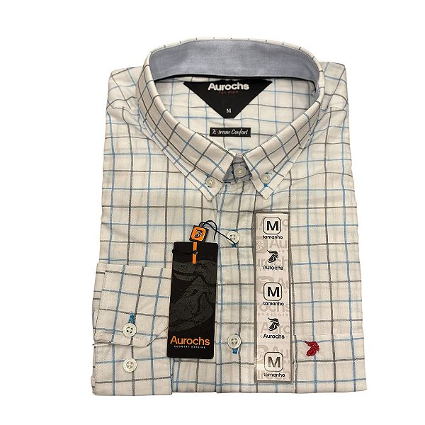 CAMISA AUROCHS XADREZ M.L BRNC/AZL