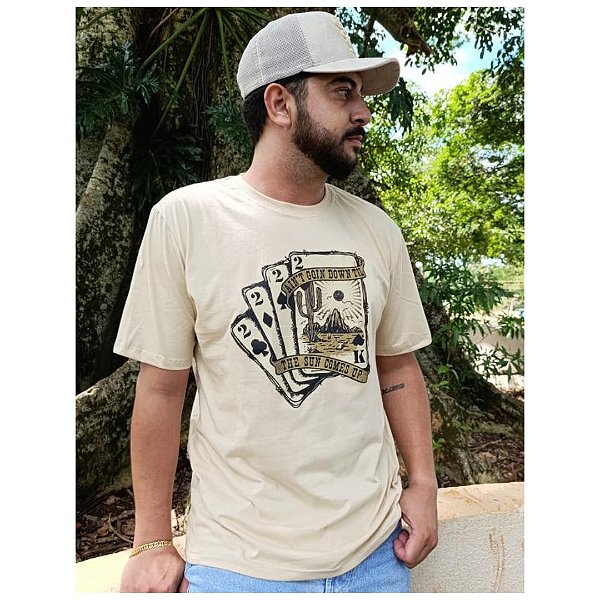 CAMISETA 2K JEANS AREIA BARALHO