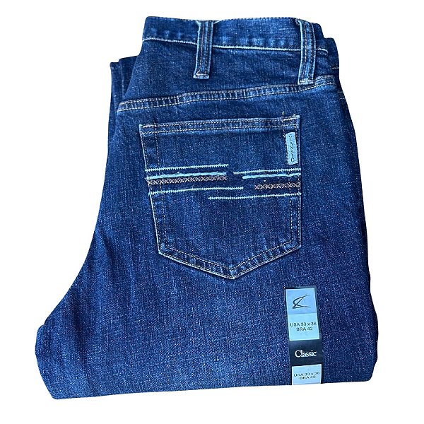 CALÇA CLASSIC RSTR B/ AZUL ESCURA