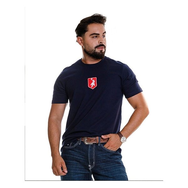 CAMISETA AUSTIN WESTERN AZUL C/ VERMELHO