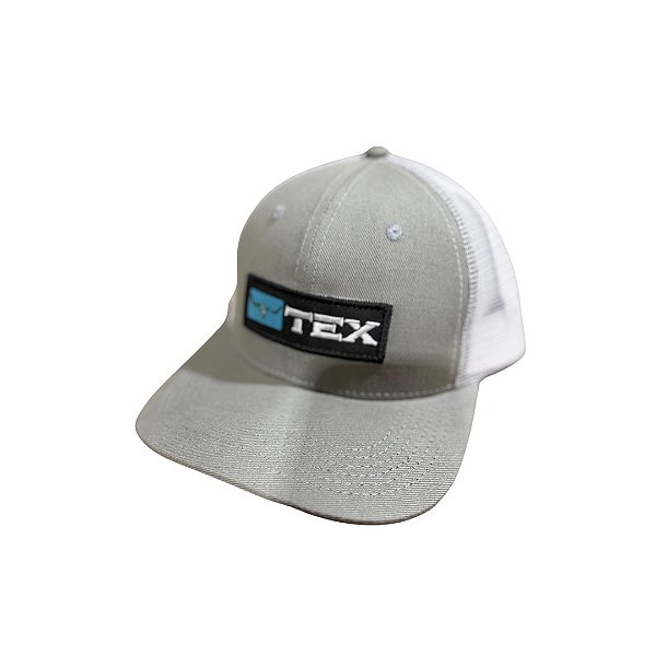 BONÉ TEX CINZA LOGO BRANCO C/AZUL