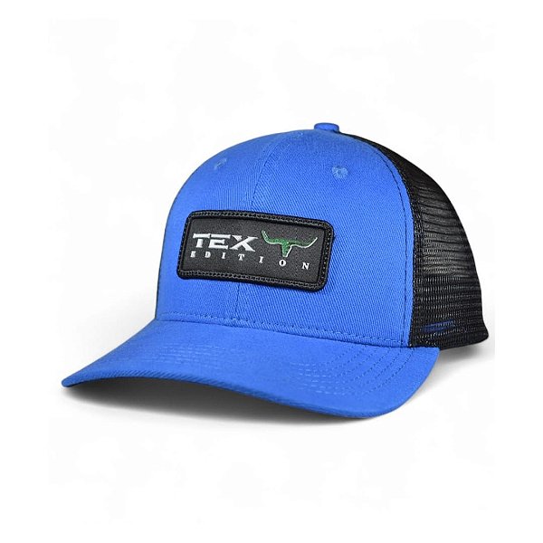 BONÉ TEX AZUL LOGO PRETO
