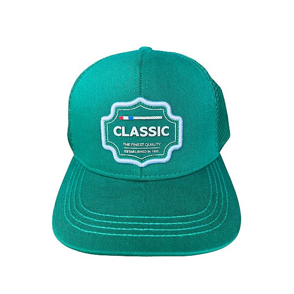 BONÉ CLASSIC VERDE LOGO BRANCO DET
