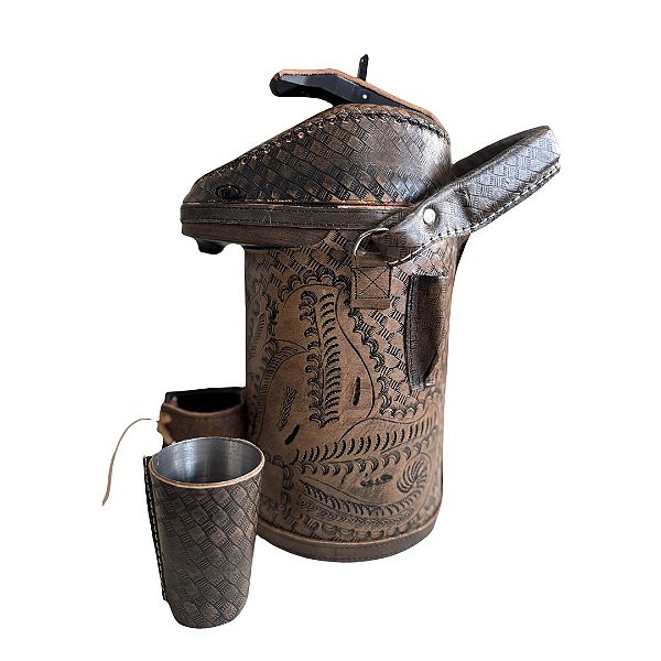 GARRAFA TÉRMICA COURO 3L BALAIADA CAFE