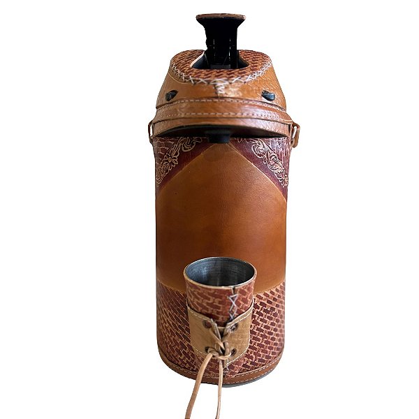 GARRAFA COURO 5L VINHO BALAIADA TRIANGULO