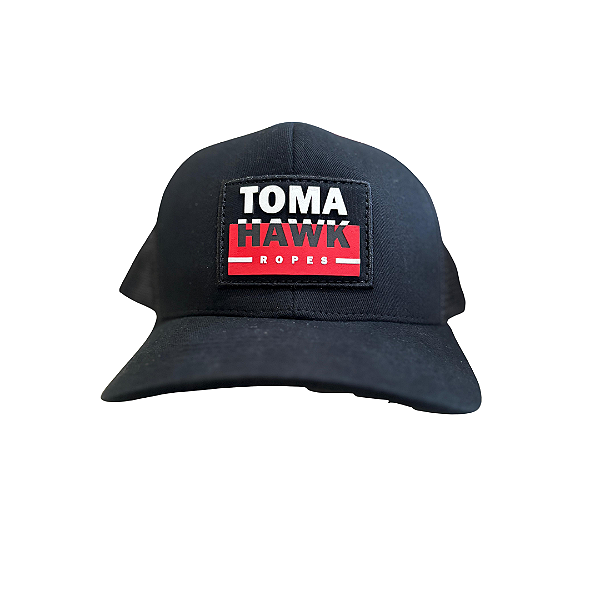 BONÉ TOMAHAWK PRETO LOGO BRANCO/VERMELHO