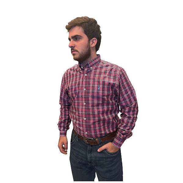 CAMISA M/L AUSTIN WESTERN 06 ROXO