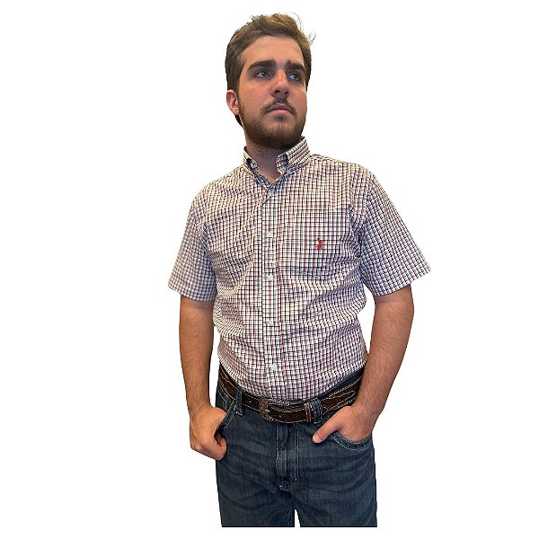 CAMISA M/C AUSTIN WESTERN 08 PRETO/VERMELHO