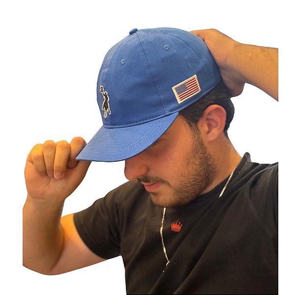BONÉ AUSTIN WESTERN SOFT AZUL LOGO PRETA